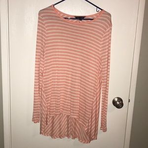 Peachy-Pink & White Striped Top